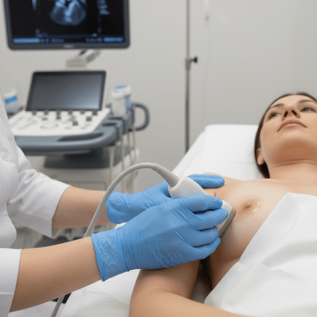 Uma foto de um exame ultrassonográfico